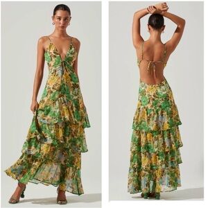 ASTR the Label Aneira Tiered Maxi Dress Size S
